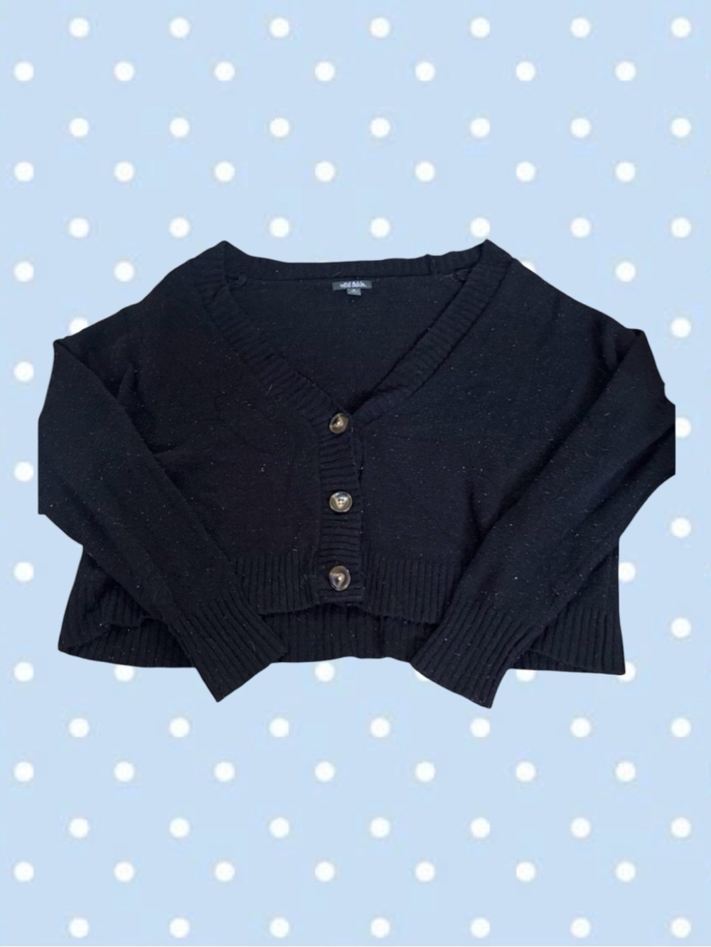 Wild Fable Black Cropped Button Cardigan Sweater XS